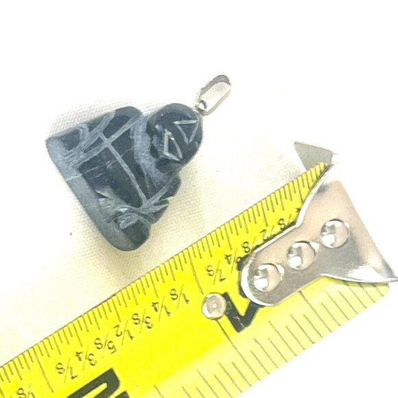 Buddha Pendant Black Stone Hand Carved Jewelry Charm Healing Spiritual Gift - Picture 5 of 6